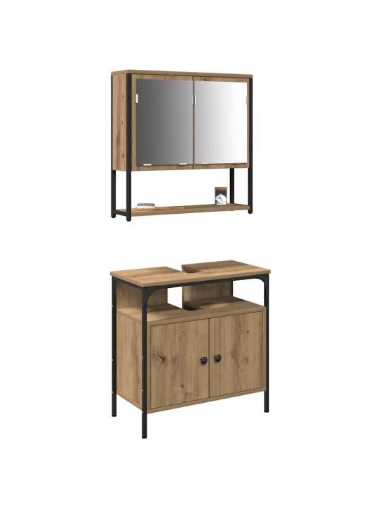 Vannas istabas mēbeļu komplekts 2 pcs brūna 60 x 30 x 60 cm