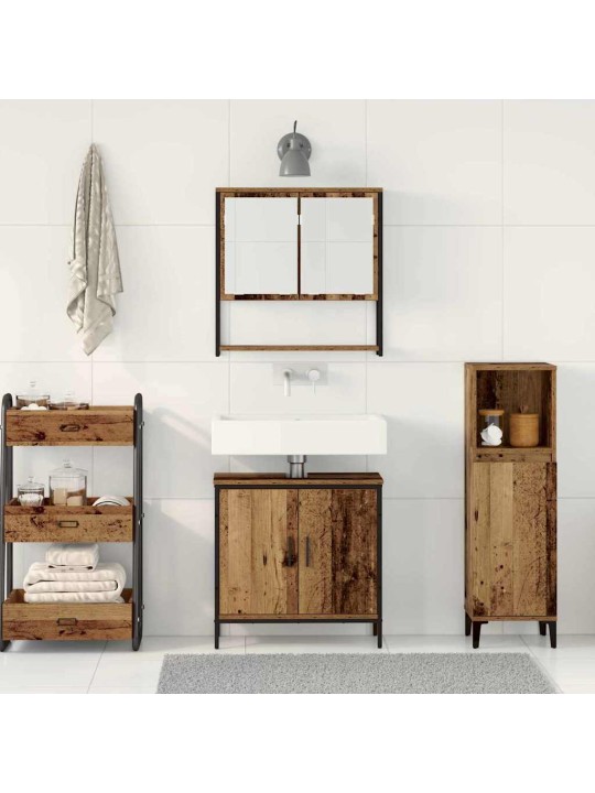 Vannas istabas mēbeļu komplekts 2 pcs brūna 60 x 30 x 60 cm