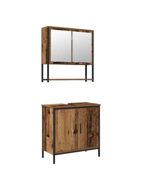 Vannas istabas mēbeļu komplekts 2 pcs brūna 60 x 30 x 60 cm