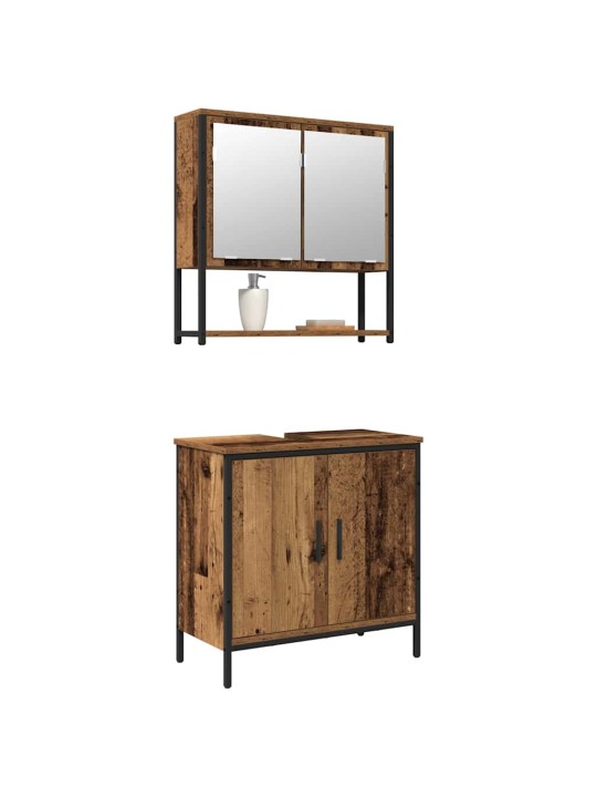 Vannas istabas mēbeļu komplekts 2 pcs brūna 60 x 30 x 60 cm