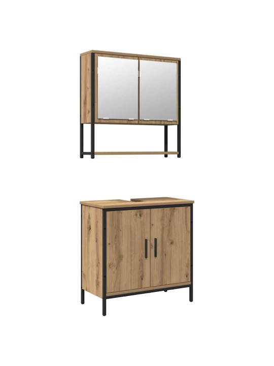 Vannas istabas mēbeļu komplekts 2 pcs brūna 60 x 30 x 60 cm