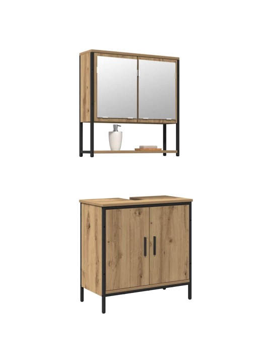 Vannas istabas mēbeļu komplekts 2 pcs brūna 60 x 30 x 60 cm