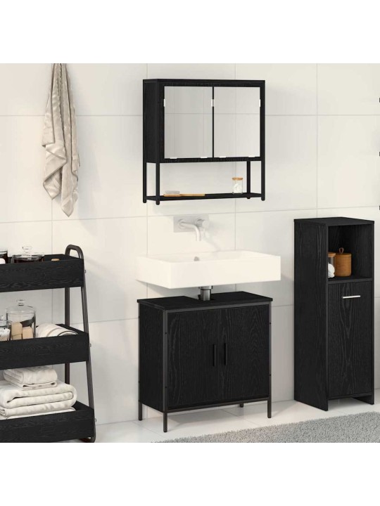 Vannas istabas mēbeļu komplekts 2 pcs melna 60 x 30 x 60 cm