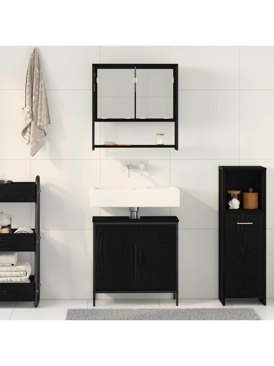 Vannas istabas mēbeļu komplekts 2 pcs melna 60 x 30 x 60 cm