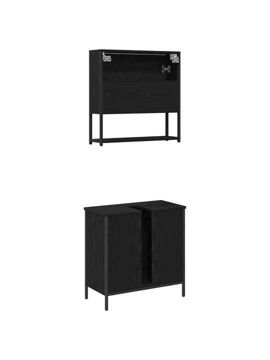 Vannas istabas mēbeļu komplekts 2 pcs melna 60 x 30 x 60 cm