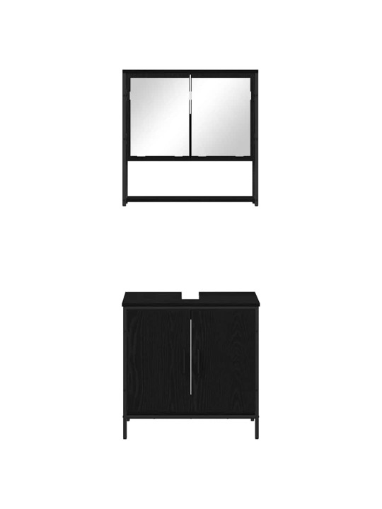 Vannas istabas mēbeļu komplekts 2 pcs melna 60 x 30 x 60 cm