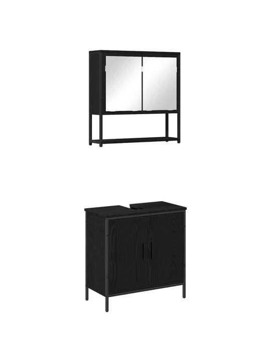 Vannas istabas mēbeļu komplekts 2 pcs melna 60 x 30 x 60 cm