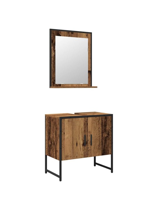 Vannas istabas mēbeļu komplekts 2 pcs brūna 60 x 33 x 60 cm