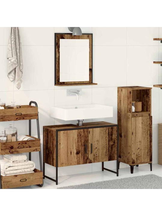 Vannas istabas mēbeļu komplekts 2 pcs brūna 80 x 33 x 60 cm