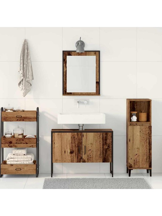 Vannas istabas mēbeļu komplekts 2 pcs brūna 80 x 33 x 60 cm