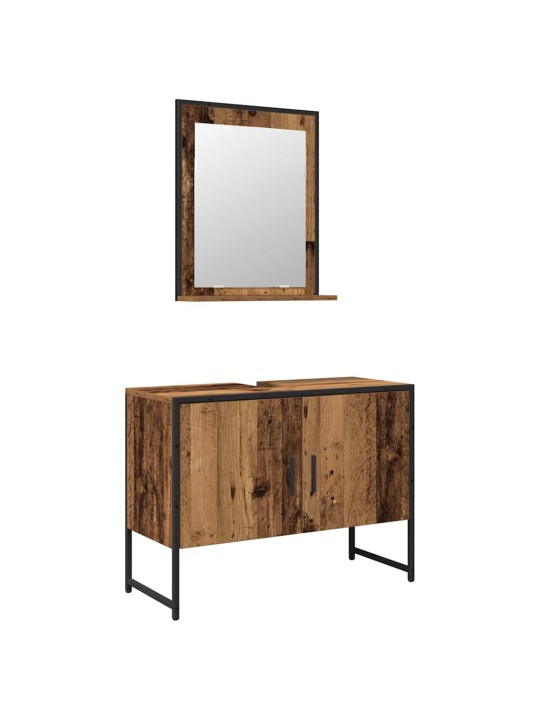 Vannas istabas mēbeļu komplekts 2 pcs brūna 80 x 33 x 60 cm