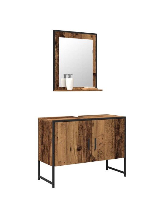 Vannas istabas mēbeļu komplekts 2 pcs brūna 80 x 33 x 60 cm