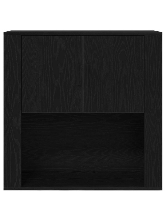 Augstais galds melns ozols 80 x 33 x 150 cm inženierijas koks