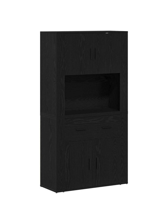 Augstais galds melns ozols 80 x 33 x 150 cm inženierijas koks