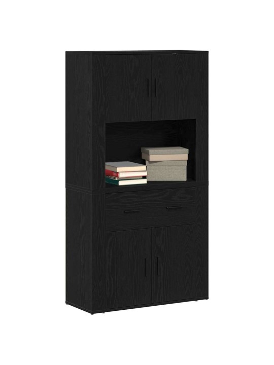 Augstais galds melns ozols 80 x 33 x 150 cm inženierijas koks