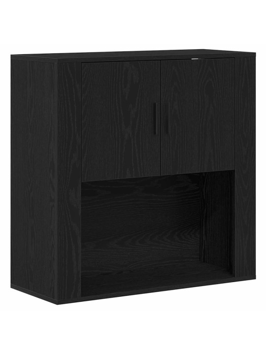 Augstais galds melns ozols 80 x 33 x 150 cm inženierijas koks
