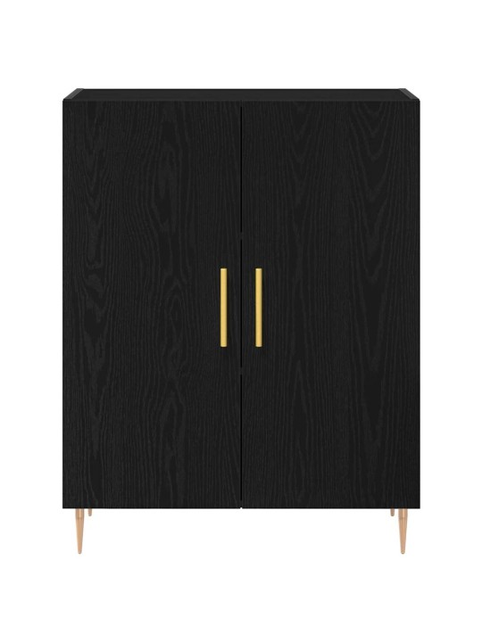 Augstais skapītis 2 pcs melns ozols 69.5 x 34 x 180 cm
