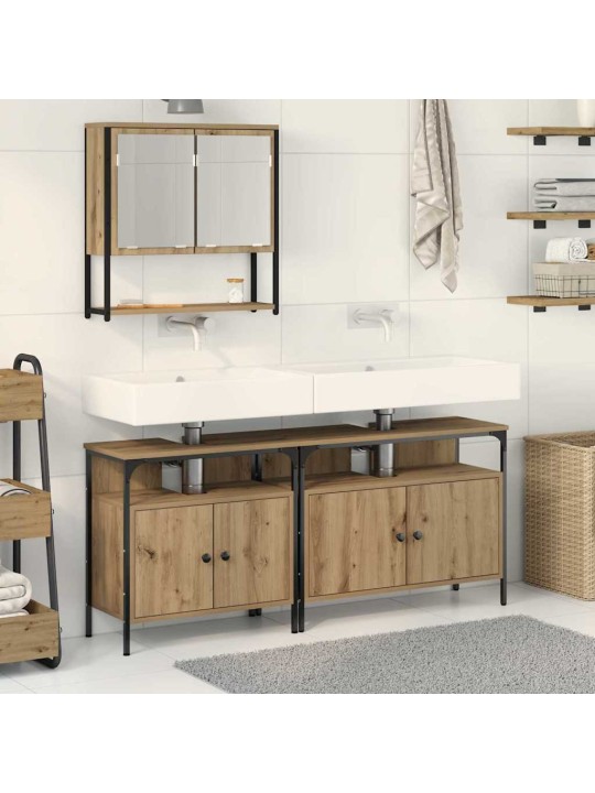 Vannas istabas mēbeļu komplekts 3 pcs brūna 80 x 30 x 60 cm