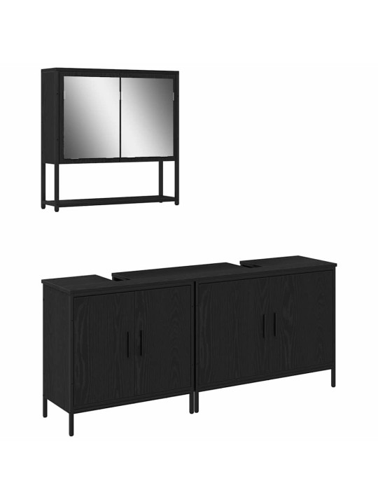 Vannas istabas mēbeļu komplekts 3 pcs melna 80 x 30 x 44 cm