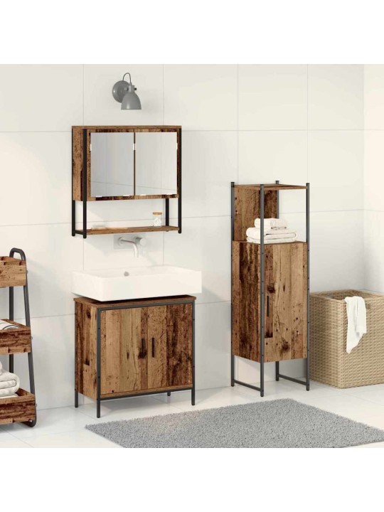 Vannas istabas mēbeļu komplekts 3 pcs brūna 33 x 33 x 102.5 cm
