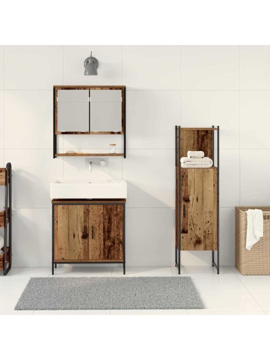 Vannas istabas mēbeļu komplekts 3 pcs brūna 33 x 33 x 102.5 cm