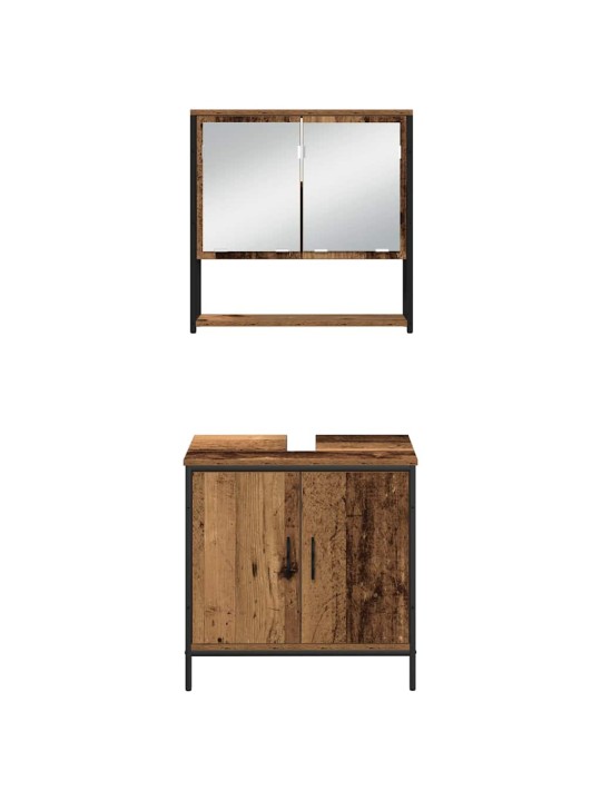 Vannas istabas mēbeļu komplekts 3 pcs brūna 33 x 33 x 102.5 cm