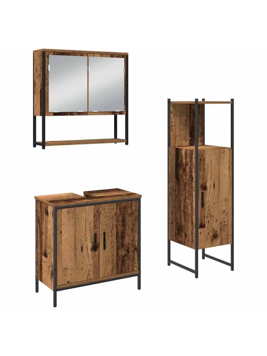 Vannas istabas mēbeļu komplekts 3 pcs brūna 33 x 33 x 102.5 cm