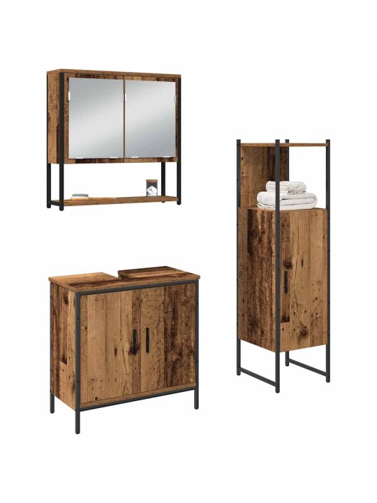 Vannas istabas mēbeļu komplekts 3 pcs brūna 33 x 33 x 102.5 cm