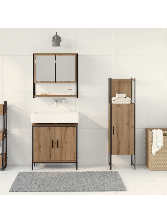Vannas istabas mēbeļu komplekts 3 pcs brūna 33 x 33 x 102.5 cm