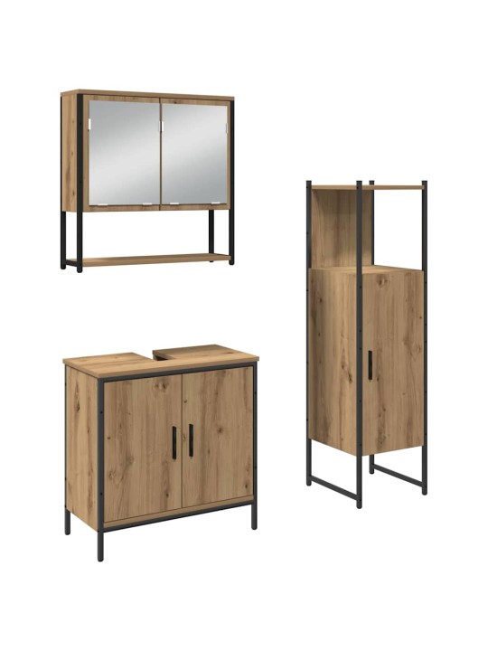 Vannas istabas mēbeļu komplekts 3 pcs brūna 33 x 33 x 102.5 cm
