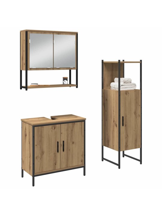Vannas istabas mēbeļu komplekts 3 pcs brūna 33 x 33 x 102.5 cm
