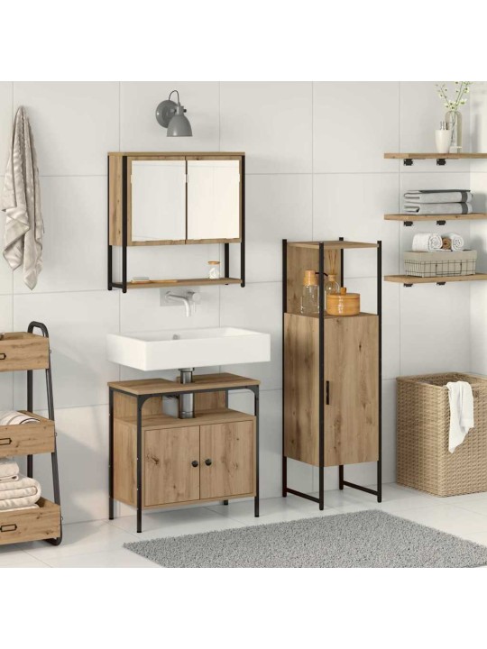 Vannas istabas mēbeļu komplekts 3 pcs brūna 33 x 33 x 120.5 cm