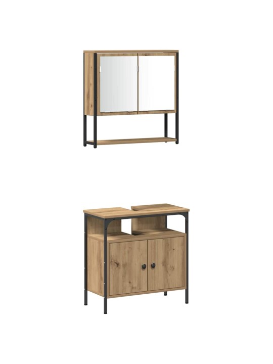 Vannas istabas mēbeļu komplekts 3 pcs brūna 33 x 33 x 120.5 cm