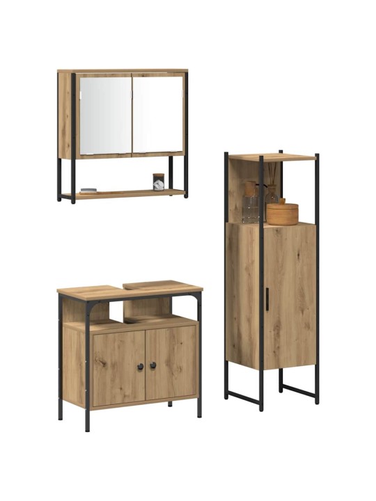 Vannas istabas mēbeļu komplekts 3 pcs brūna 33 x 33 x 120.5 cm