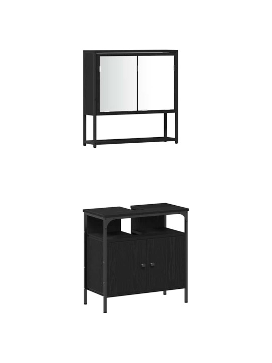 Vannas istabas mēbeļu komplekts 3 pcs melna 33 x 33 x 120.5 cm