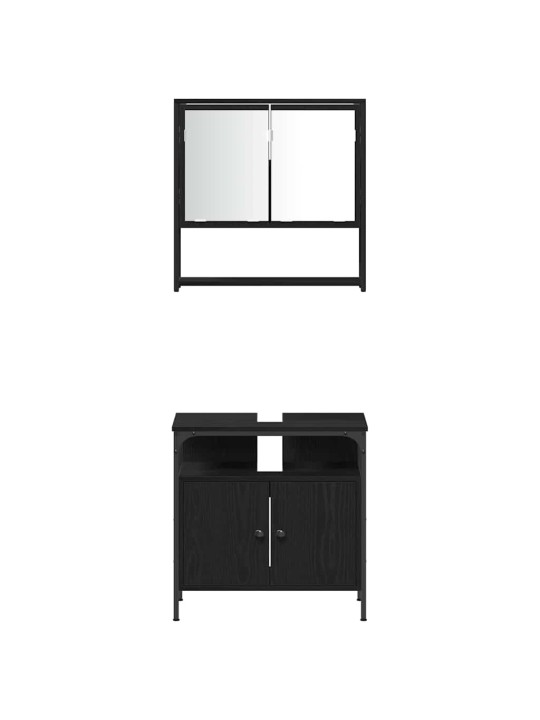 Vannas istabas mēbeļu komplekts 3 pcs melna 33 x 33 x 120.5 cm