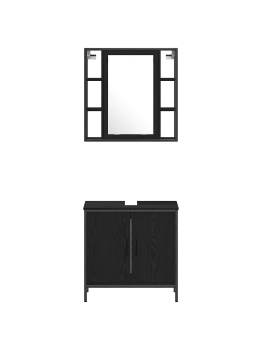 Vannas istabas spoguļu skapīši melna 33 x 33 x 185.5 cm