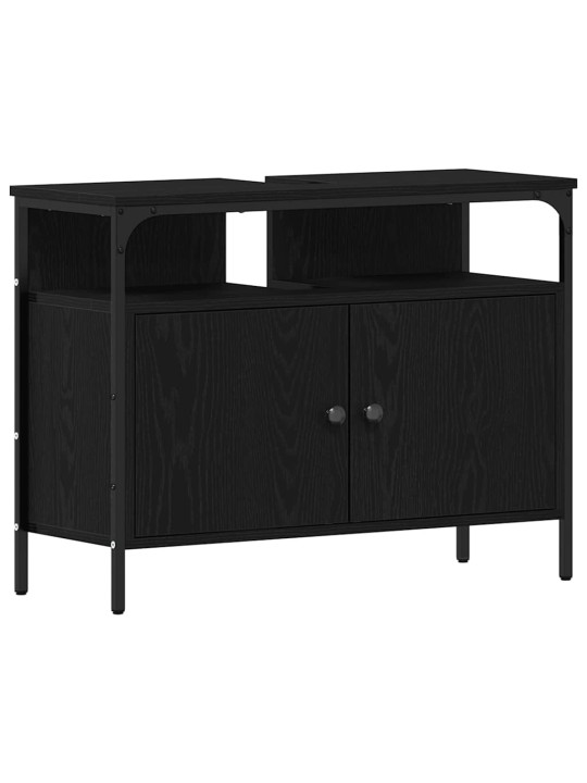 Vannas istabas spoguļu skapīši 3 pcs melna 80 x 30 x 60 cm