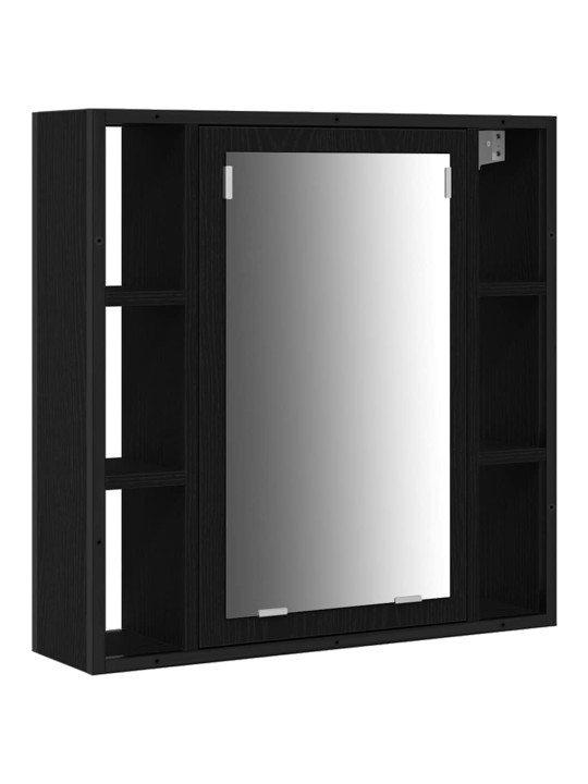 Vannas istabas skapju komplekts ar plauktu 3 pcs melns ozols