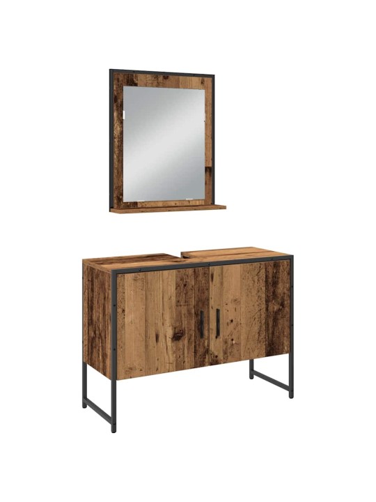 Vannas istabas mēbeļu komplekts 4 pcs brūna 33 x 33 x 185.5 cm