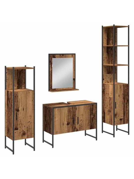 Vannas istabas mēbeļu komplekts 4 pcs brūna 33 x 33 x 185.5 cm