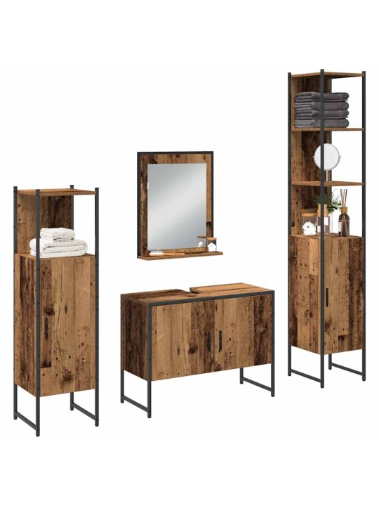 Vannas istabas mēbeļu komplekts 4 pcs brūna 33 x 33 x 185.5 cm