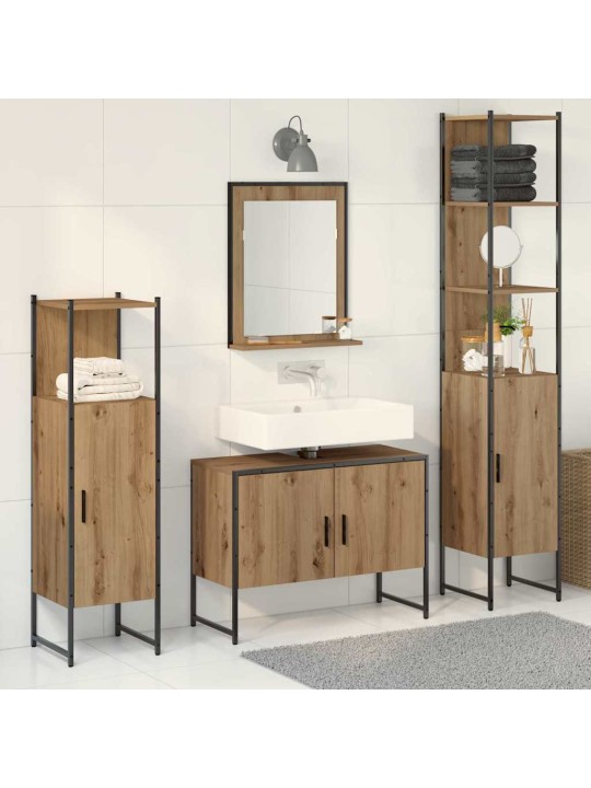 Vannas istabas mēbeļu komplekts 4 pcs brūna 33 x 33 x 185.5 cm