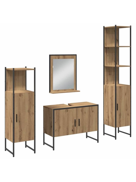 Vannas istabas mēbeļu komplekts 4 pcs brūna 33 x 33 x 185.5 cm