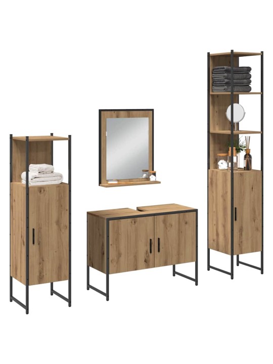 Vannas istabas mēbeļu komplekts 4 pcs brūna 33 x 33 x 185.5 cm