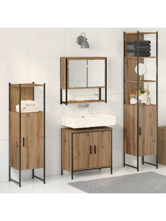 Vannas istabas mēbeļu komplekts 4 pcs brūna 33 x 33 x 185.5 cm