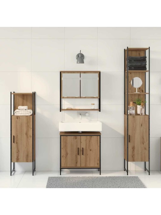 Vannas istabas mēbeļu komplekts 4 pcs brūna 33 x 33 x 185.5 cm