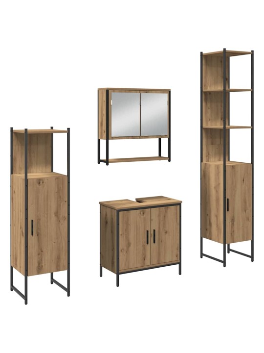 Vannas istabas mēbeļu komplekts 4 pcs brūna 33 x 33 x 185.5 cm