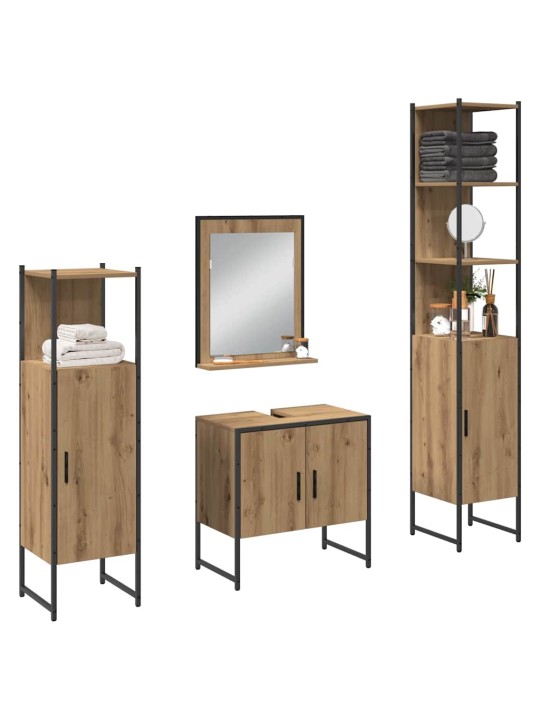 Vannas istabas mēbeļu komplekts 4 pcs brūna 33 x 33 x 185.5 cm
