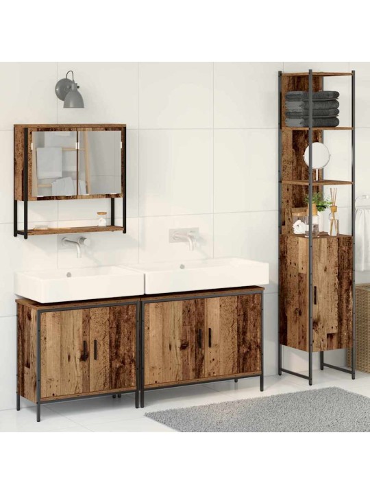Vannas istabas mēbeļu komplekts 4 pcs brūna 33 x 33 x 185.5 cm